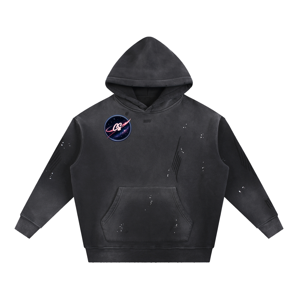 Collective Sunderland Space Vintage Washed Frayed Fleece Hoodie