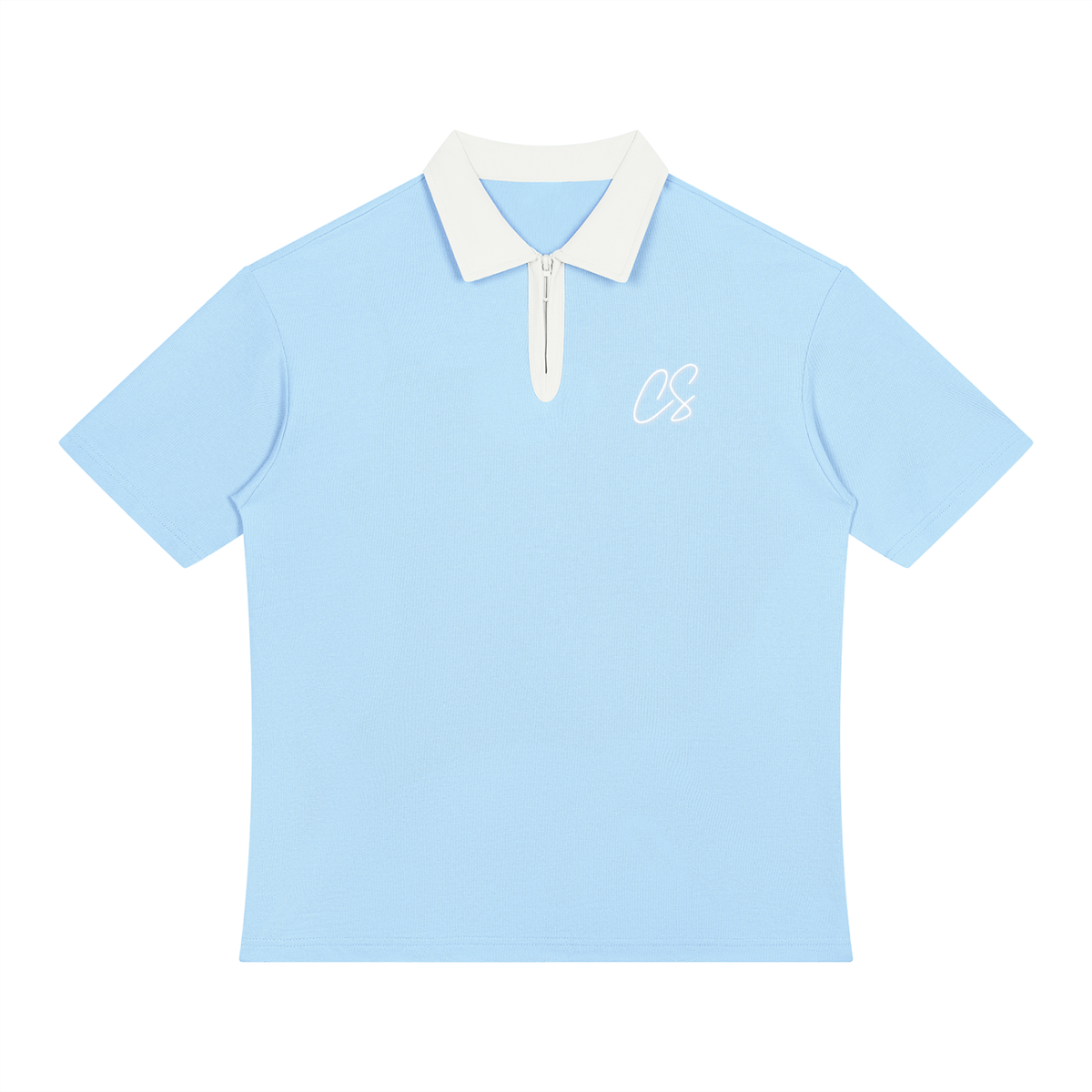 Collective Sunderland Unisex Color Blue Block Quarter-Zip Polo Shirt