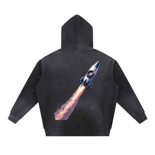 Collective Sunderland Space Vintage Washed Frayed Fleece Hoodie