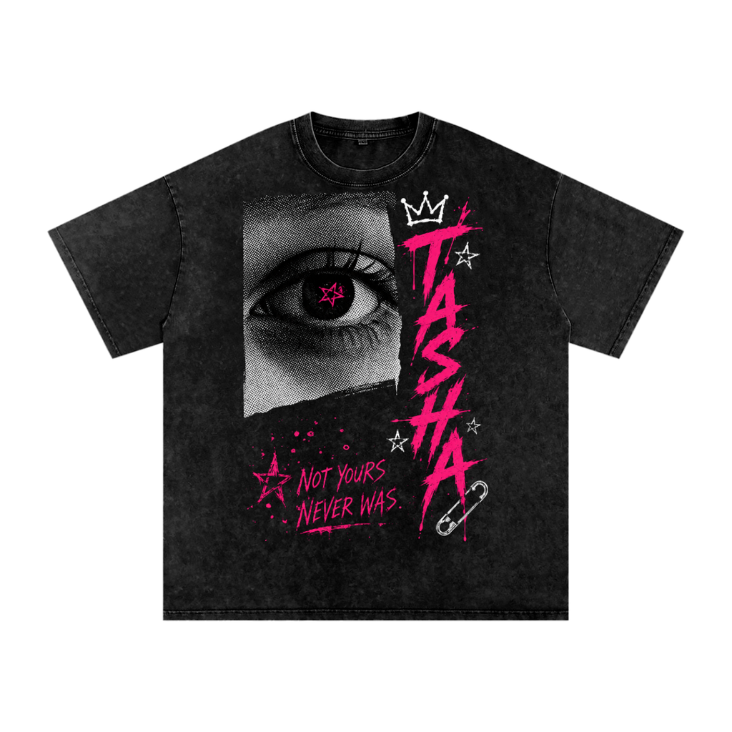 Tasha Snow Washed Oversized Cotton T-Shirt