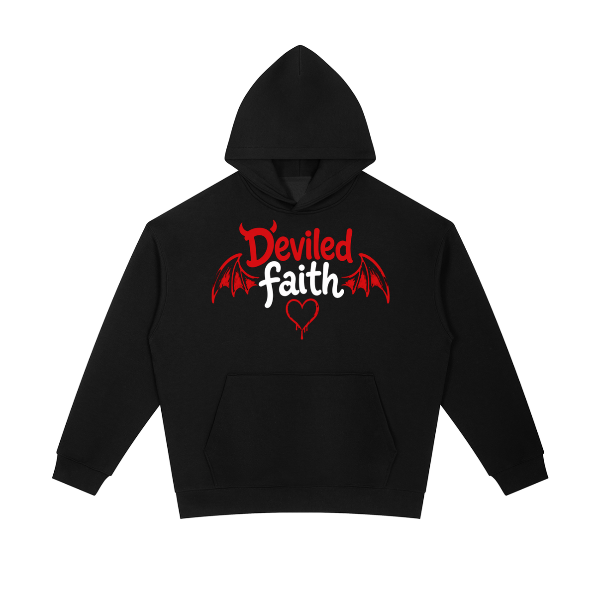D£vil£d F@ith Wings Essential Heavyweight Hoodie
